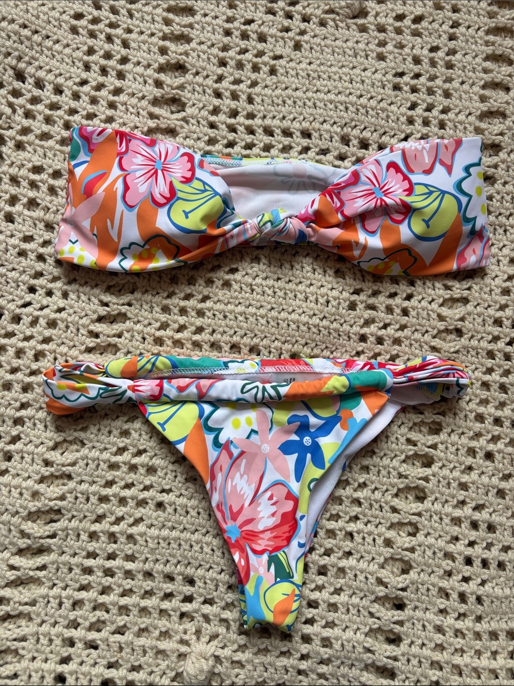 Never Worn Floral Bandeau Bikini Set